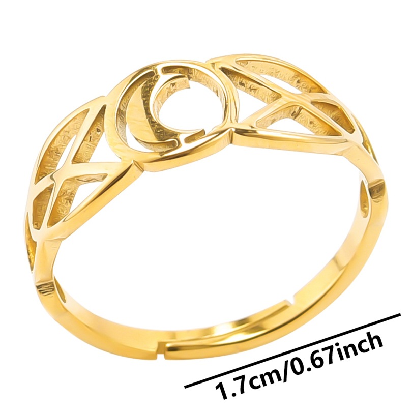 Commute Moon Stainless Steel Plating Gold Plated Rings display picture 8