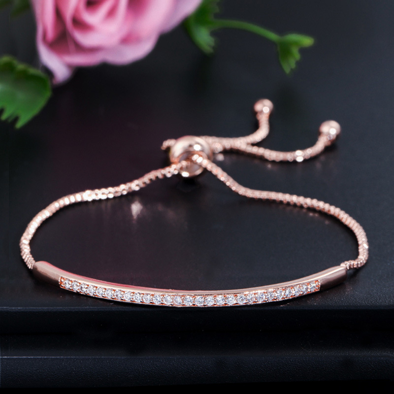 Classic Style Korean Style Geometric Copper Plating Inlay Zircon 14k Gold Plated White Gold Plated Rhodium Plated Bracelets display picture 9