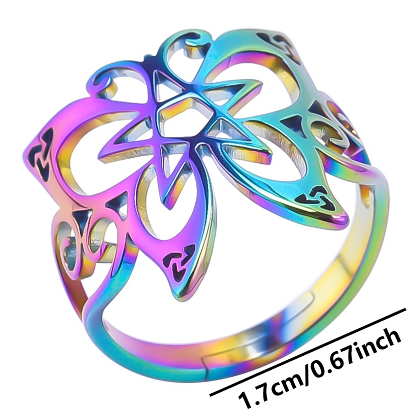 Commute Butterfly Stainless Steel Polishing Open Rings display picture 8