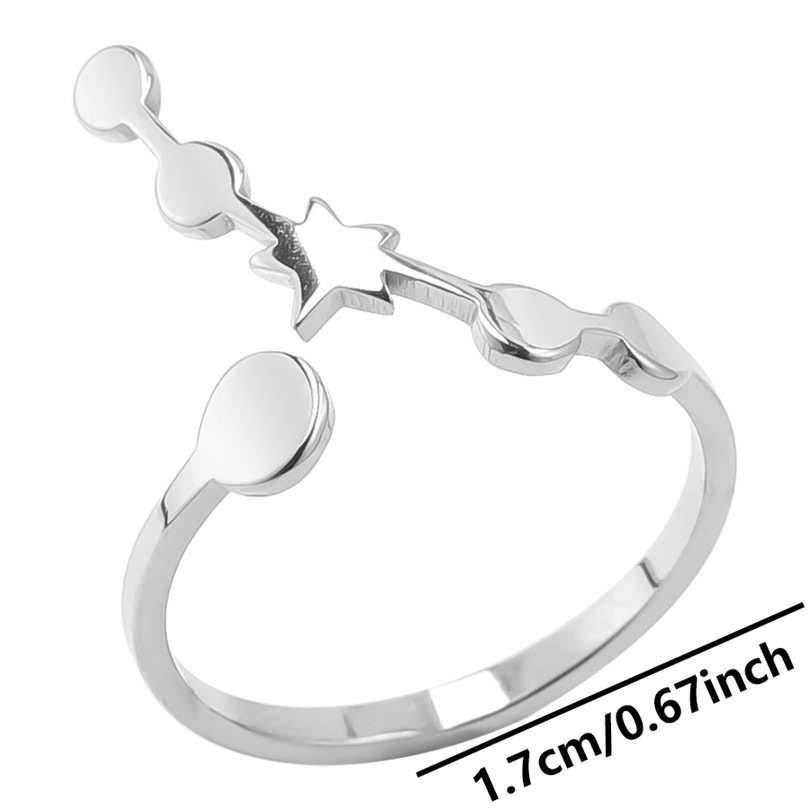 Retro Constellation Stainless Steel Polishing Open Rings display picture 8