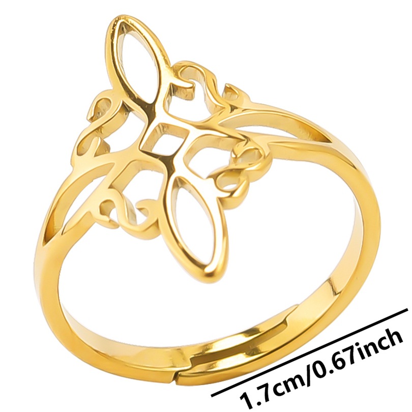 Wholesale Simple Style Witches Knot Stainless Steel Polishing Rings display picture 7
