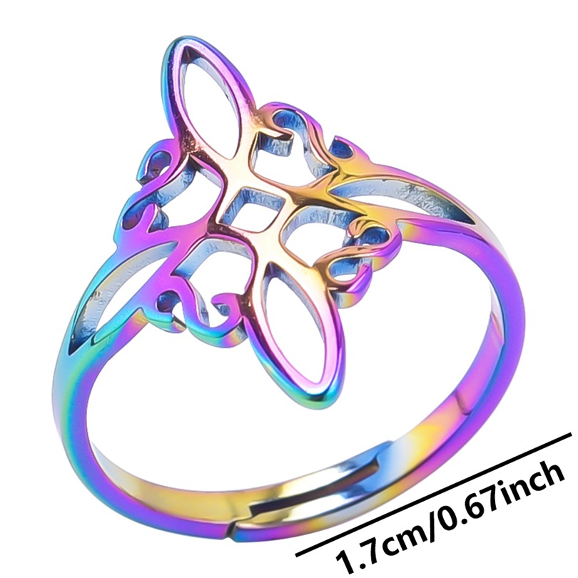 Wholesale Simple Style Witches Knot Stainless Steel Polishing Rings display picture 9