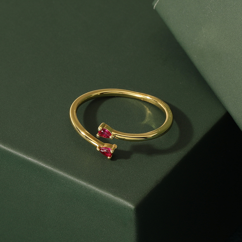 Elegant Einfarbig Kupfer Inlay Zirkon Ringe display picture 4