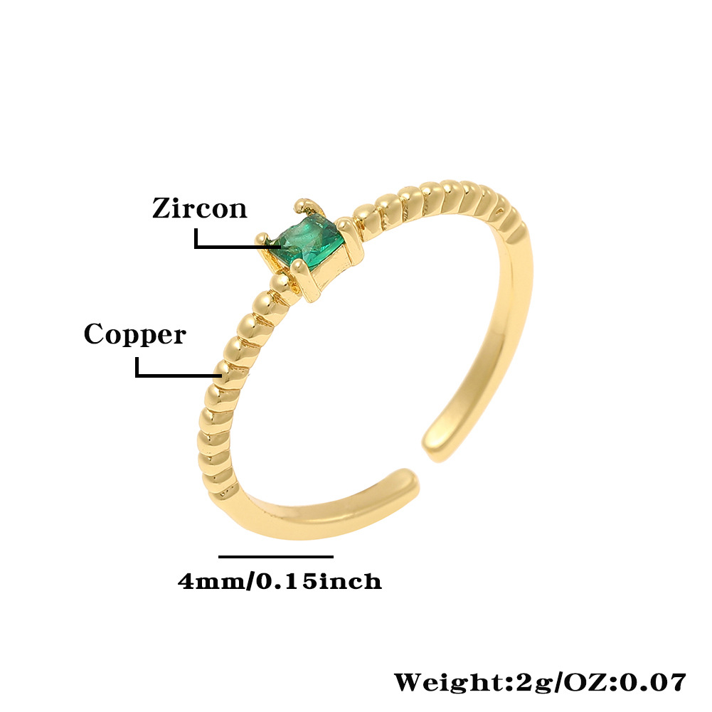 Style Simple Rond Le Cuivre Zircon Anneaux En Masse display picture 1