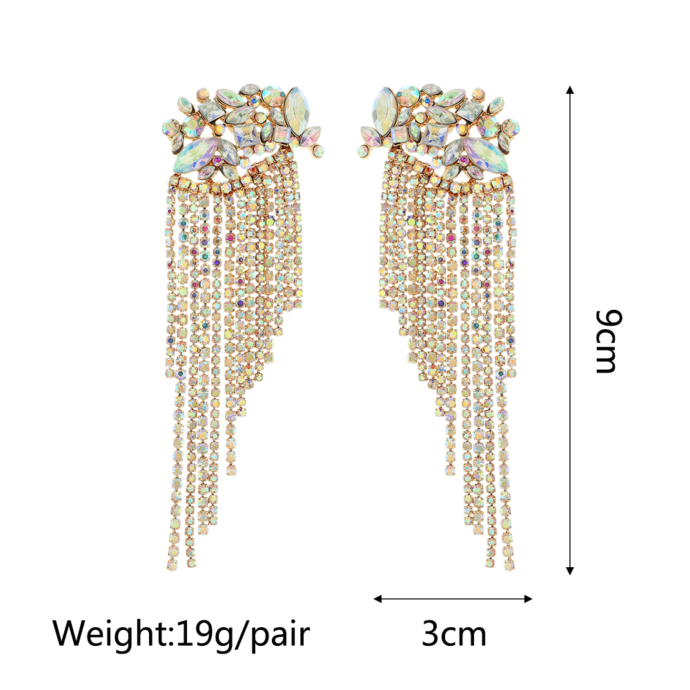 1 Pair Classic Style Shiny Color Block Inlay Zinc Alloy Rhinestones Dangling Earrings display picture 8