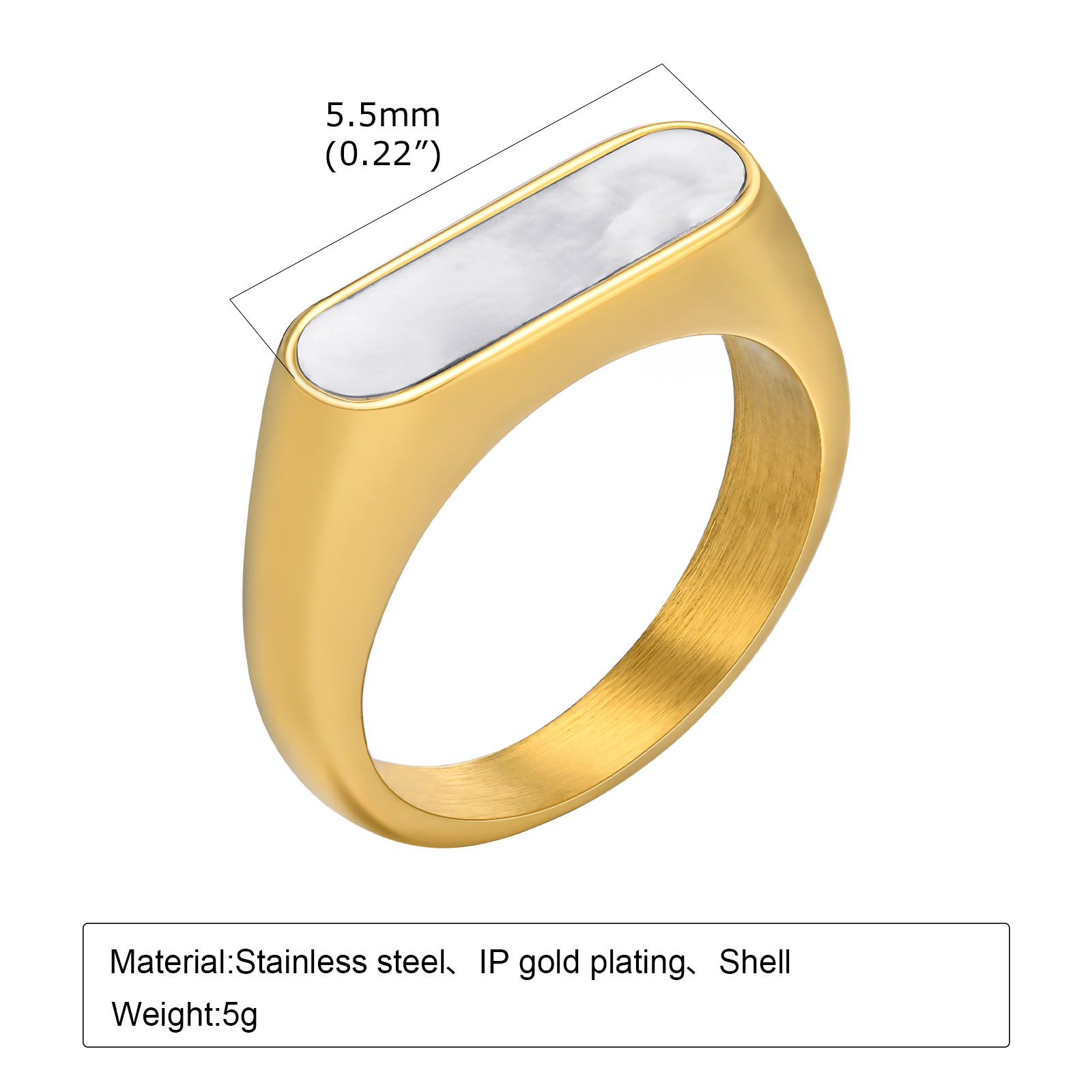 304 Stainless Steel Gold Plated Simple Style Plating Geometric Rings display picture 1