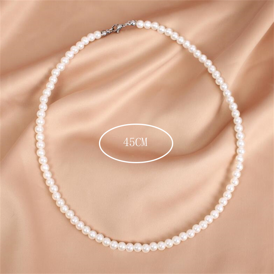 Elegant Einfacher Stil Einfarbig Imitationsperle Perlen Frau Halskette display picture 5