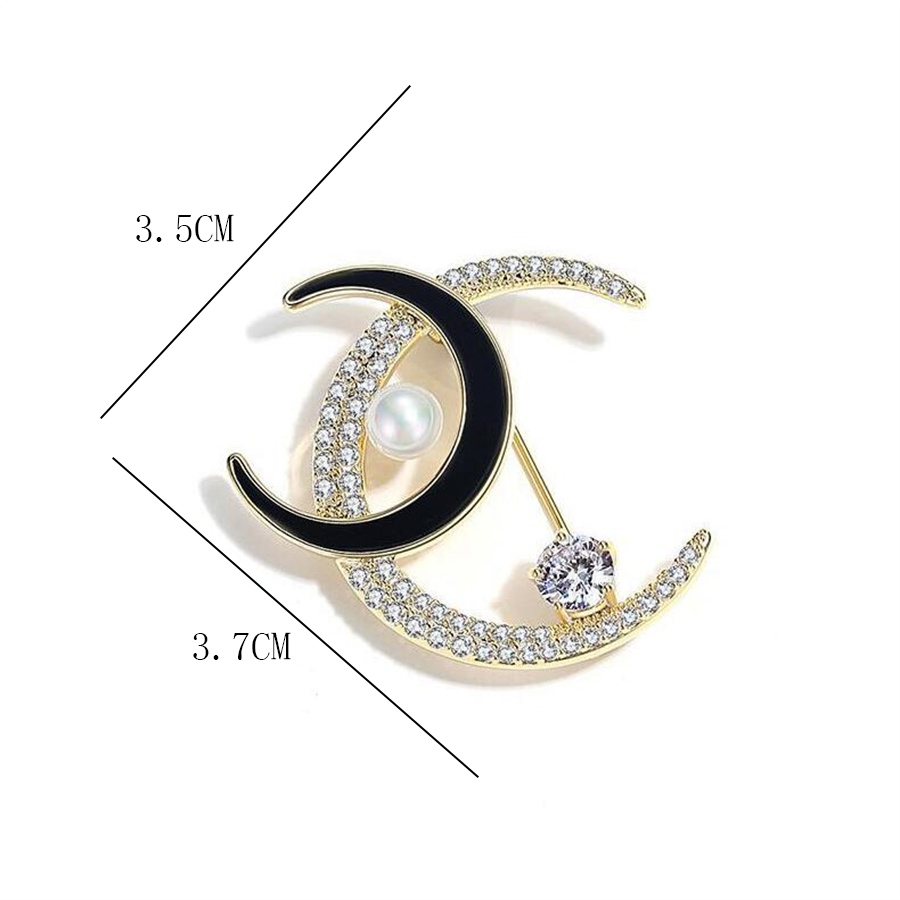 Sweet Moon Alloy Inlay Rhinestones Women's Brooches 1 Piece display picture 4