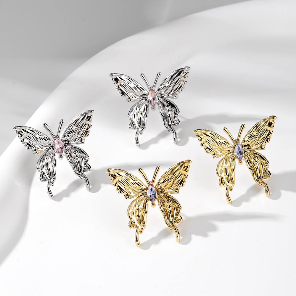1 Pair Cute Simple Style Butterfly Alloy Ear Studs display picture 5