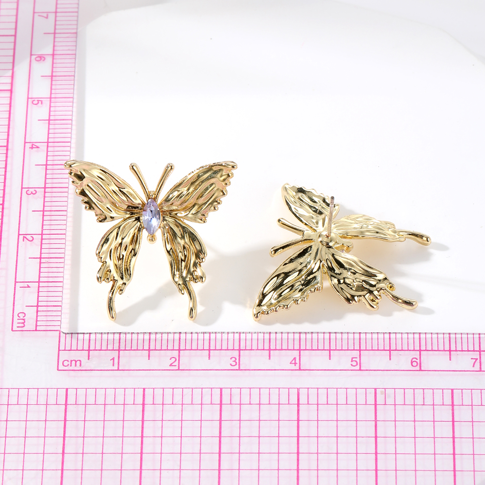 1 Pair Cute Simple Style Butterfly Alloy Ear Studs display picture 6