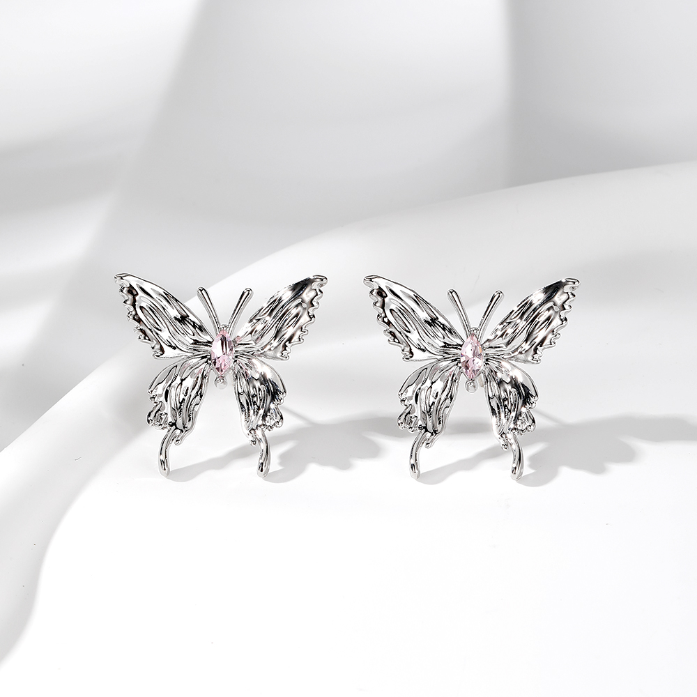 1 Pair Cute Simple Style Butterfly Alloy Ear Studs display picture 1