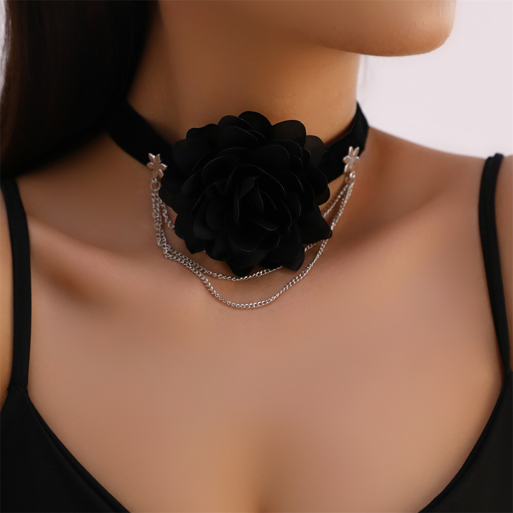 Elegant Gothic Flower Cloth Layered Three-dimensional Women's Choker display picture 1