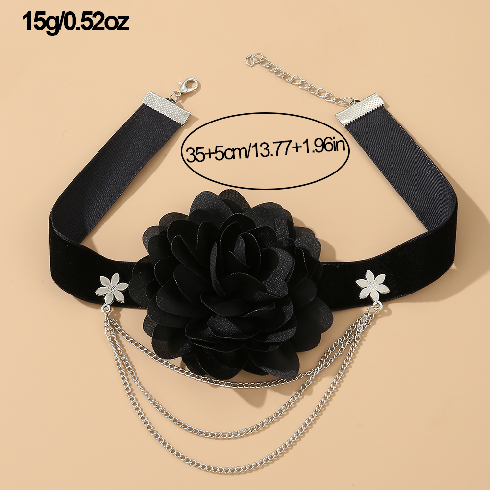 Elegant Sexy Flower Alloy Cloth Three-dimensional Women's Choker display picture 6