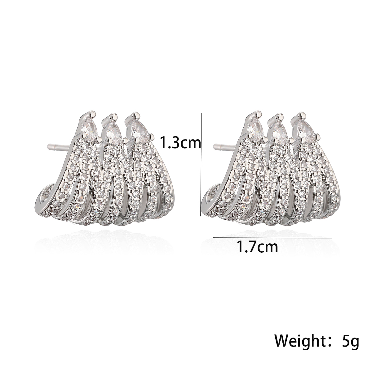 1 Pair Simple Style Commute Solid Color Plating Inlay Copper Zircon 18k Gold Plated Ear Studs display picture 1