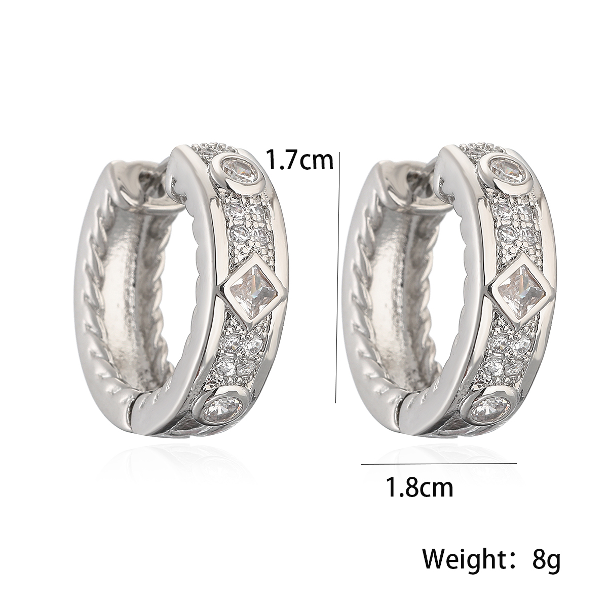 1 Pair Vintage Style Simple Style Commute Geometric Plating Inlay Copper Zircon 18k Gold Plated Hoop Earrings display picture 1