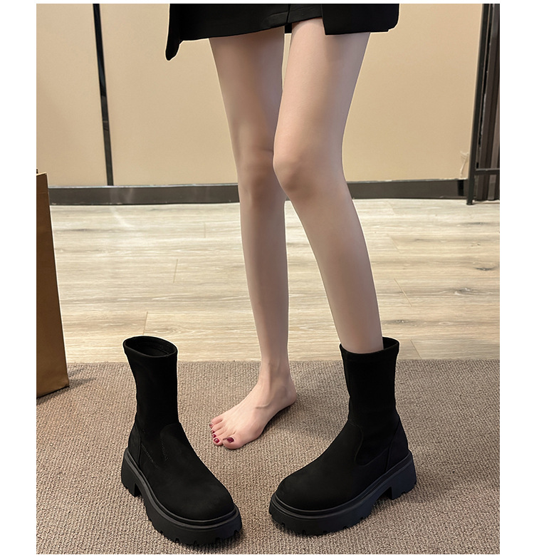 Women's Casual Solid Color Round Toe Riding Boots display picture 4