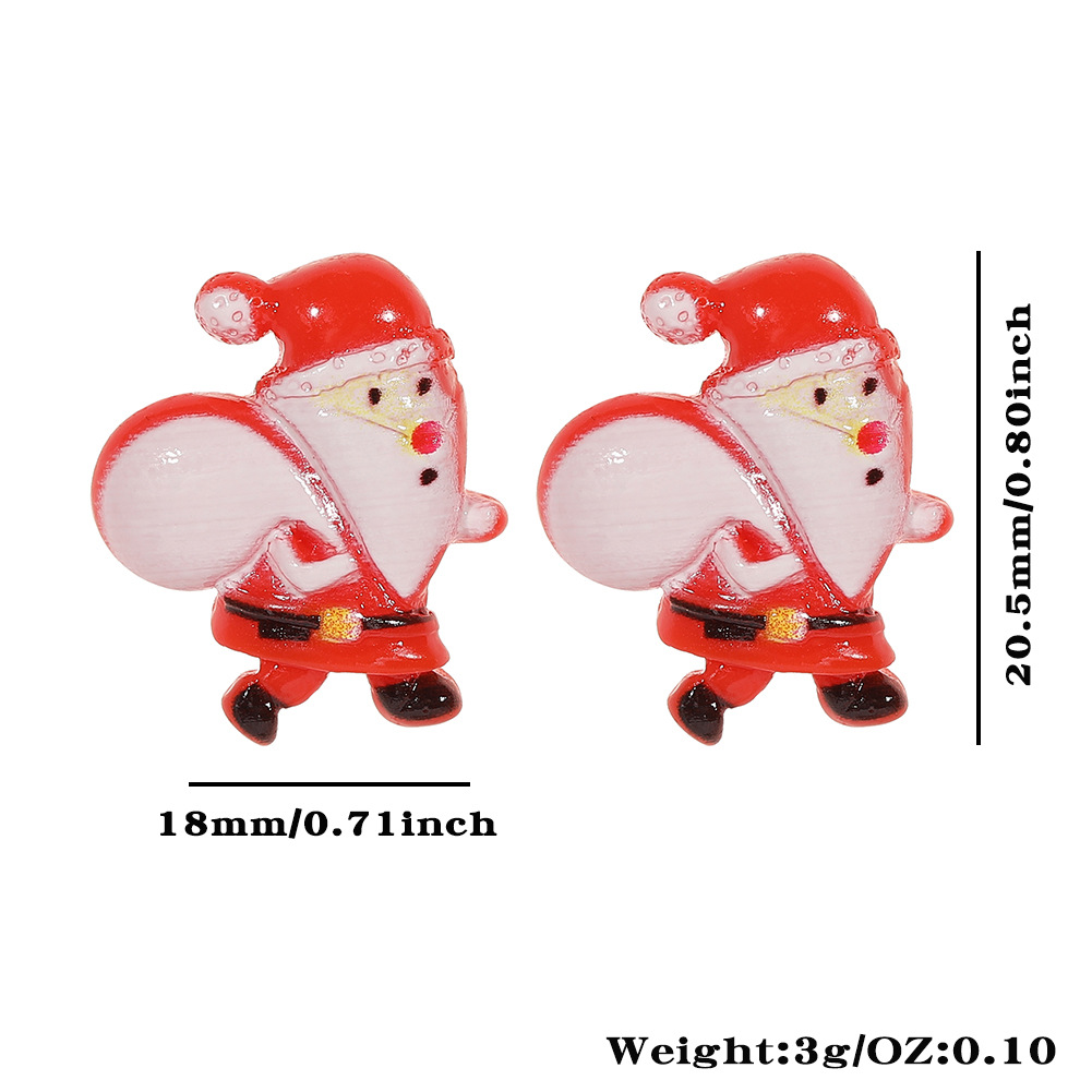 1 Pair Cute Sweet Christmas Tree Santa Claus Elk Plating Copper Ear Studs display picture 1