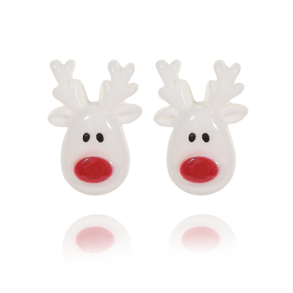 1 Pair Cute Sweet Christmas Tree Santa Claus Elk Plating Copper Ear Studs display picture 13