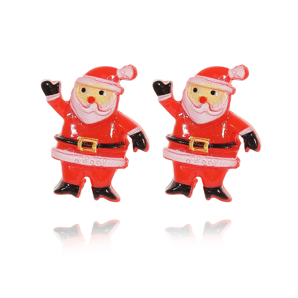 1 Pair Cute Sweet Christmas Tree Santa Claus Elk Plating Copper Ear Studs display picture 14
