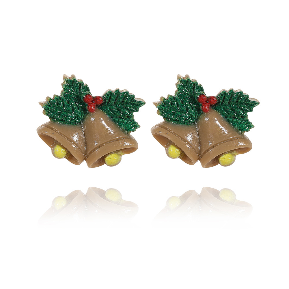 1 Pair Cute Sweet Christmas Tree Santa Claus Elk Plating Copper Ear Studs display picture 16