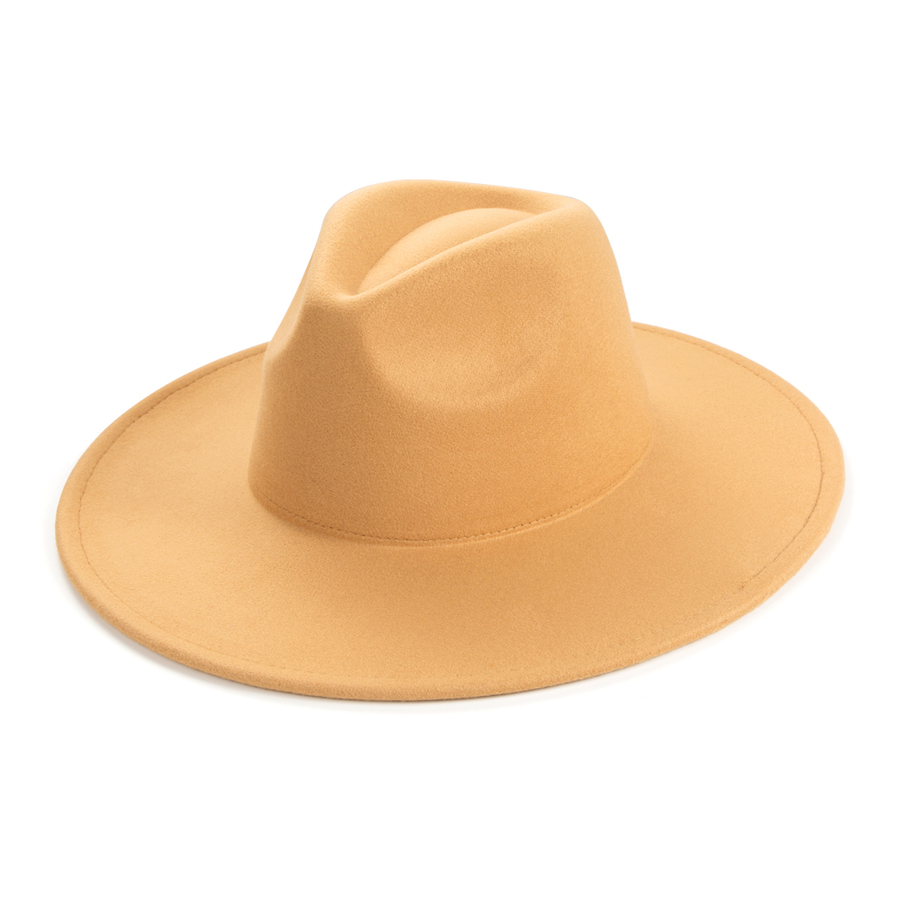 Unisex Elegant Solid Color Big Eaves Fedora Hat display picture 16