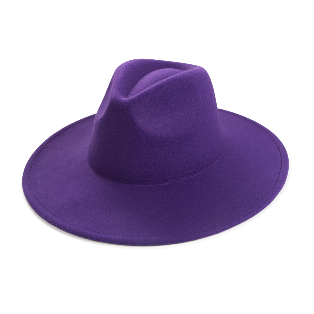 Unisex Elegant Solid Color Big Eaves Fedora Hat display picture 18