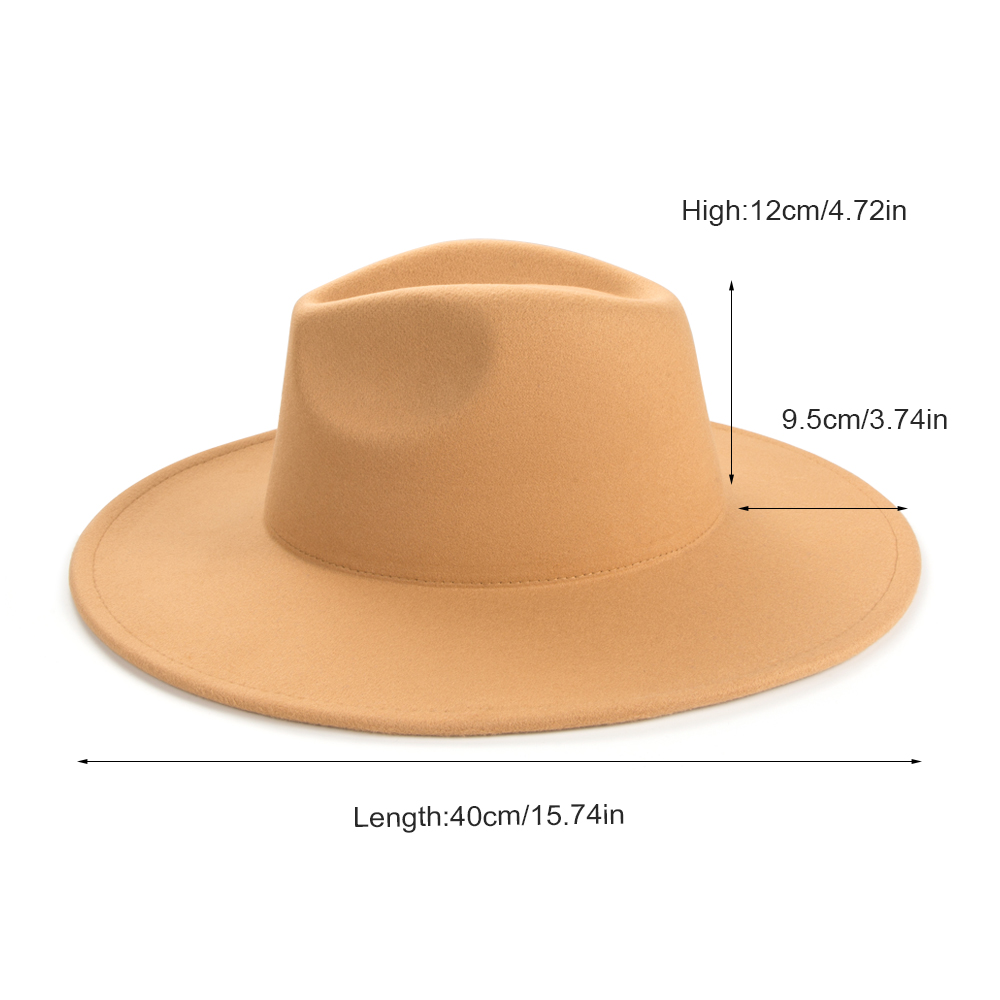 Unisex Elegant Solid Color Big Eaves Fedora Hat display picture 23