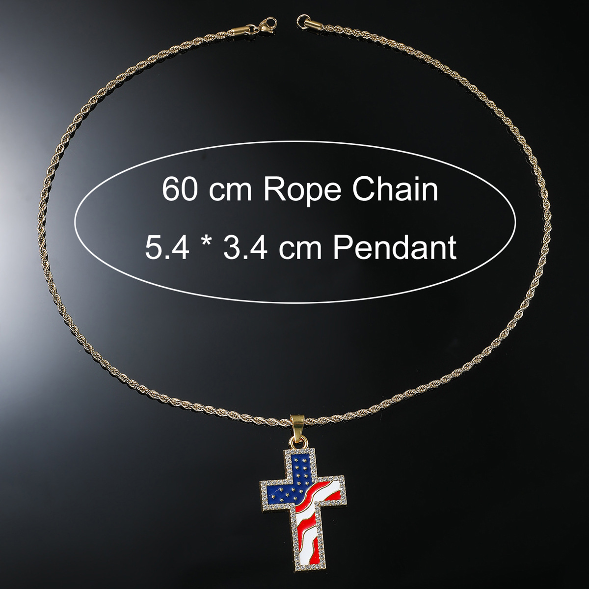 Hip-hop Vintage Style Cross Stainless Steel Alloy Inlay Rhinestones Men's Long Necklace display picture 2
