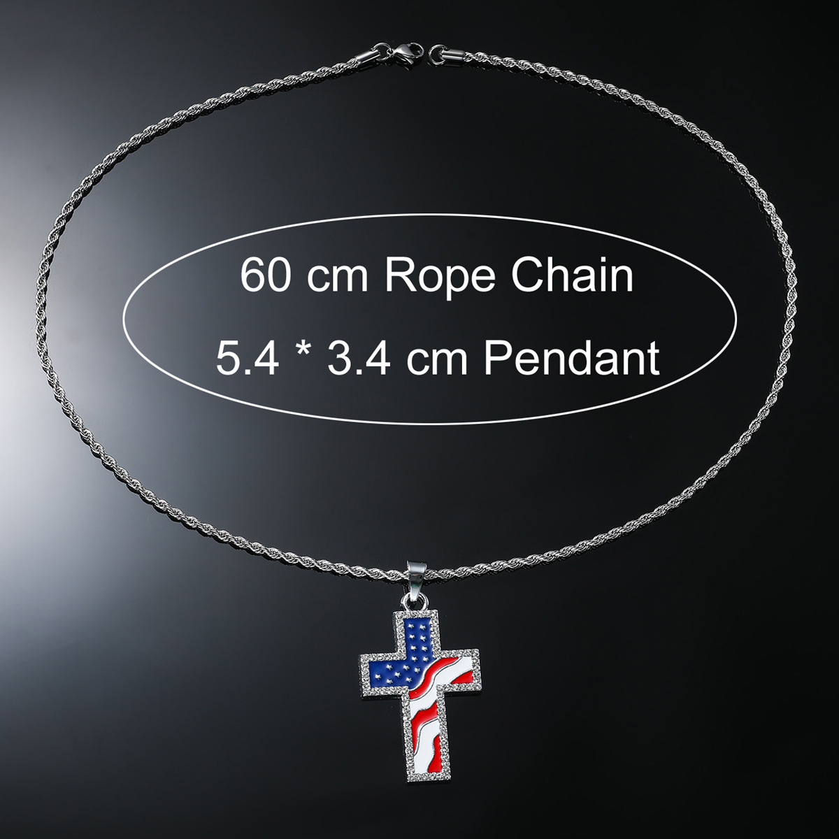 Hip-hop Vintage Style Cross Stainless Steel Alloy Inlay Rhinestones Men's Long Necklace display picture 6