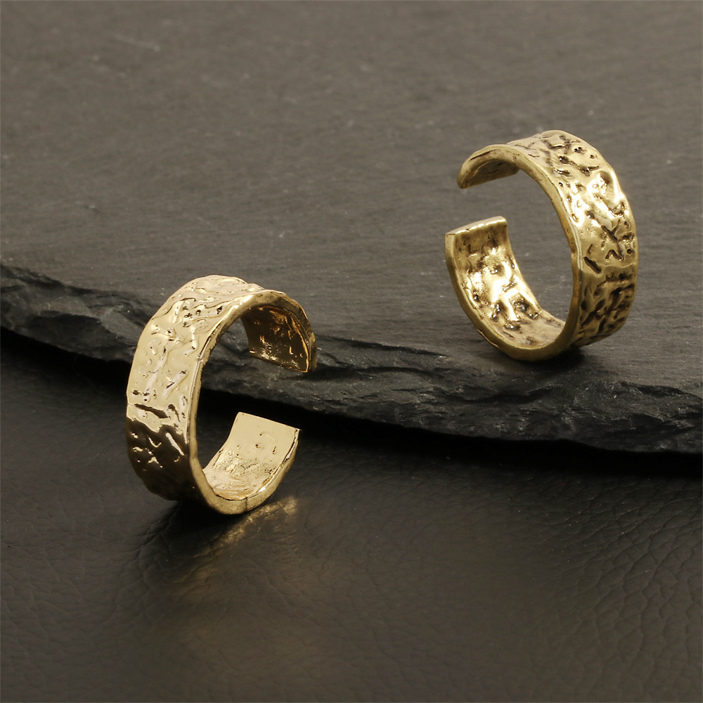 Hip-hop Vintage Style Leaves Anchor Copper Plating 18k Gold Plated Open Rings display picture 7