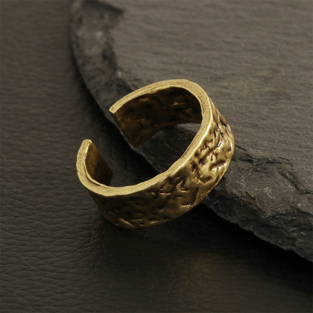 Hip-hop Vintage Style Leaves Anchor Copper Plating 18k Gold Plated Open Rings display picture 10