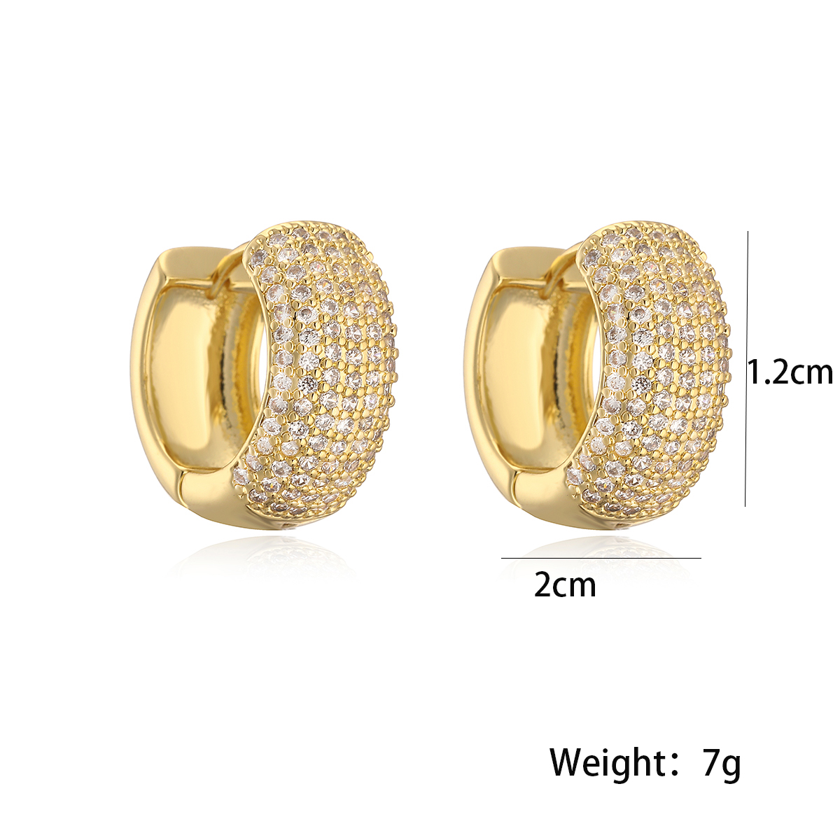 1 Pair Simple Style Commute Geometric Plating Inlay Copper Zircon 18k Gold Plated Ear Studs display picture 1