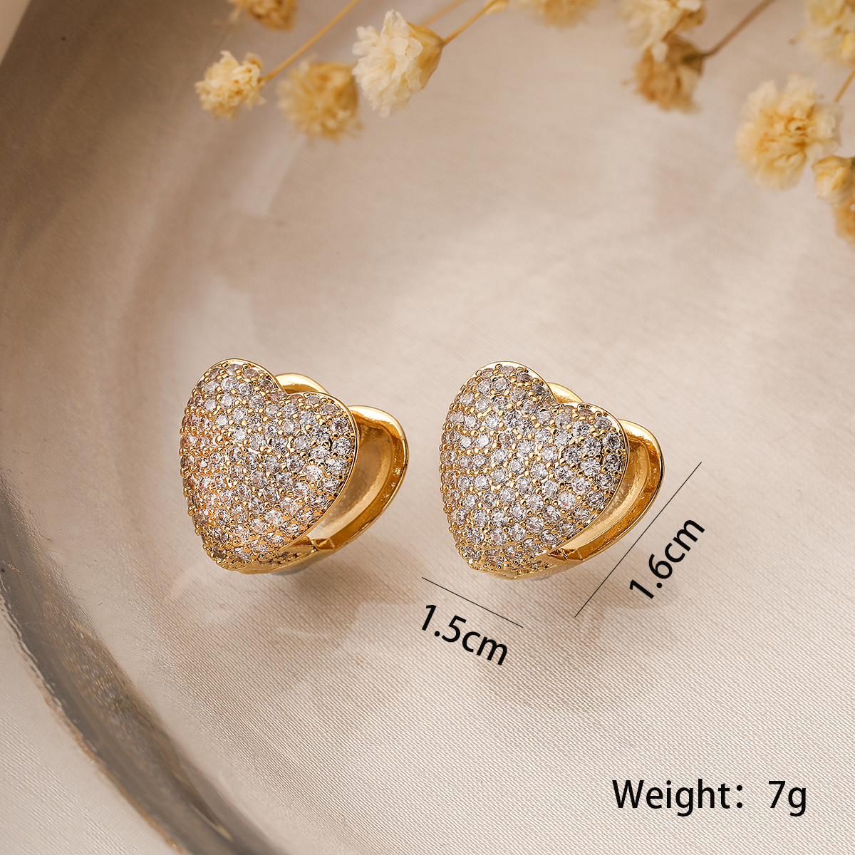 1 Pair Simple Style Commute Geometric Plating Inlay Copper Zircon 18k Gold Plated Ear Studs display picture 2