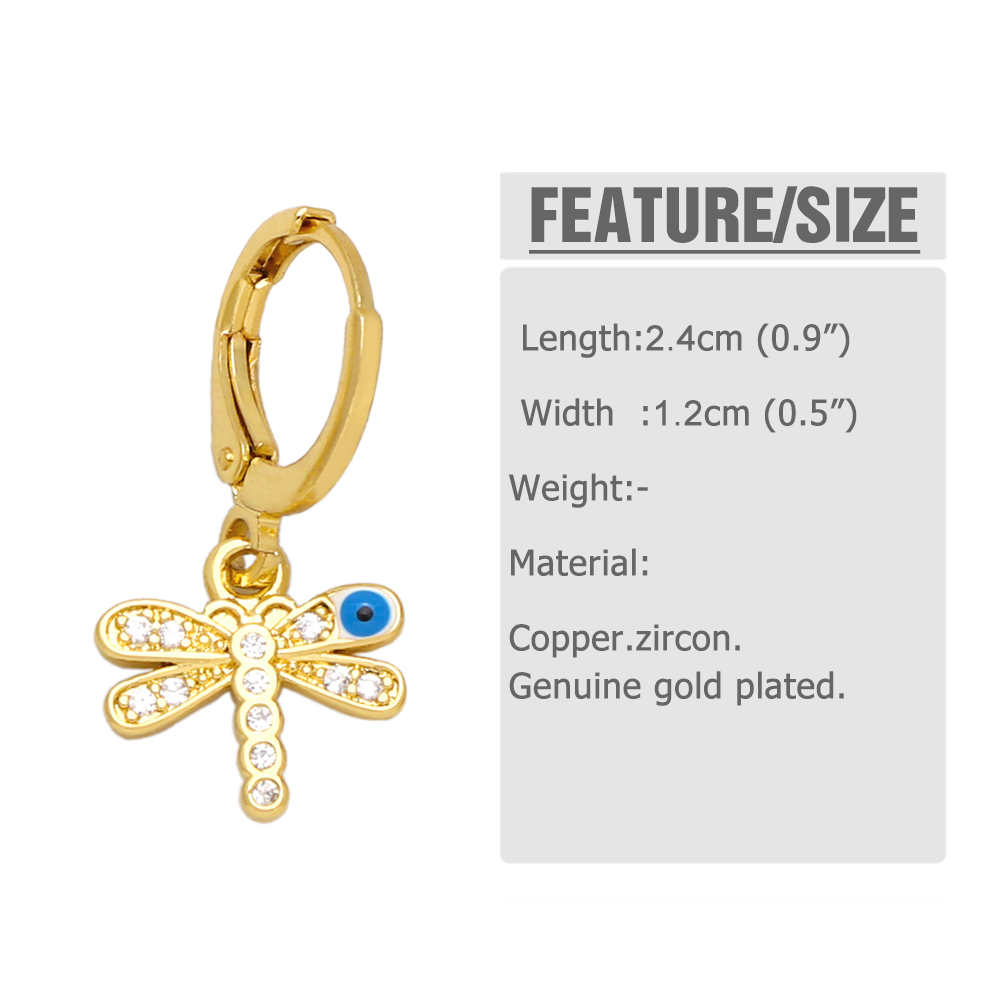 1 Pair Original Design Streetwear Cross Devil's Eye Heart Shape Enamel Plating Inlay Copper Zircon 18k Gold Plated Drop Earrings display picture 1