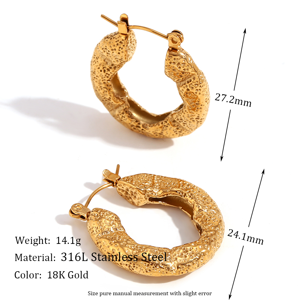 1 Pair Basic Classic Style Geometric Plating Stainless Steel 18k Gold Plated Earrings display picture 2
