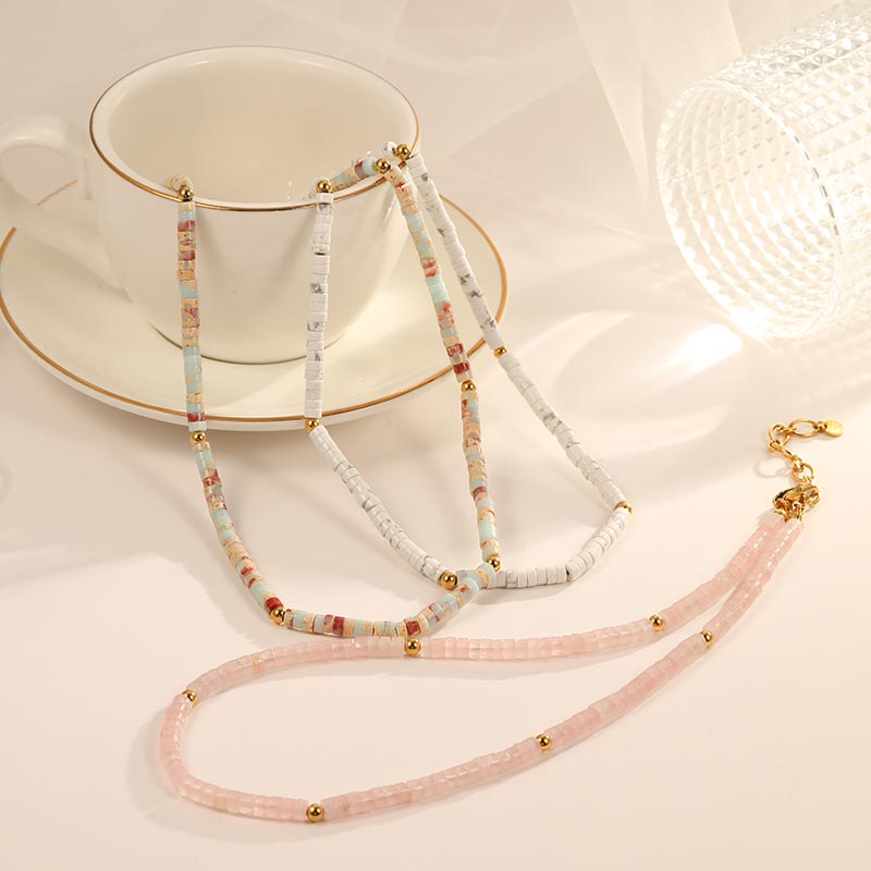 Simple Style Round Stainless Steel Beaded Plating Gold Plated Necklace display picture 5