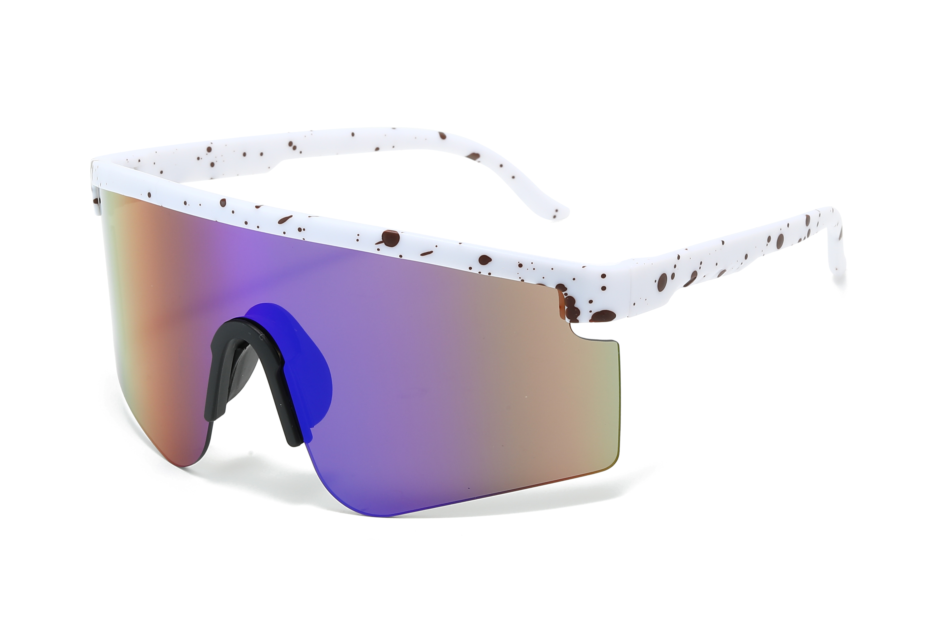 Sports Gradient Color Pc Uv Protection Sport Biker Half Frame Clips Glasses display picture 10