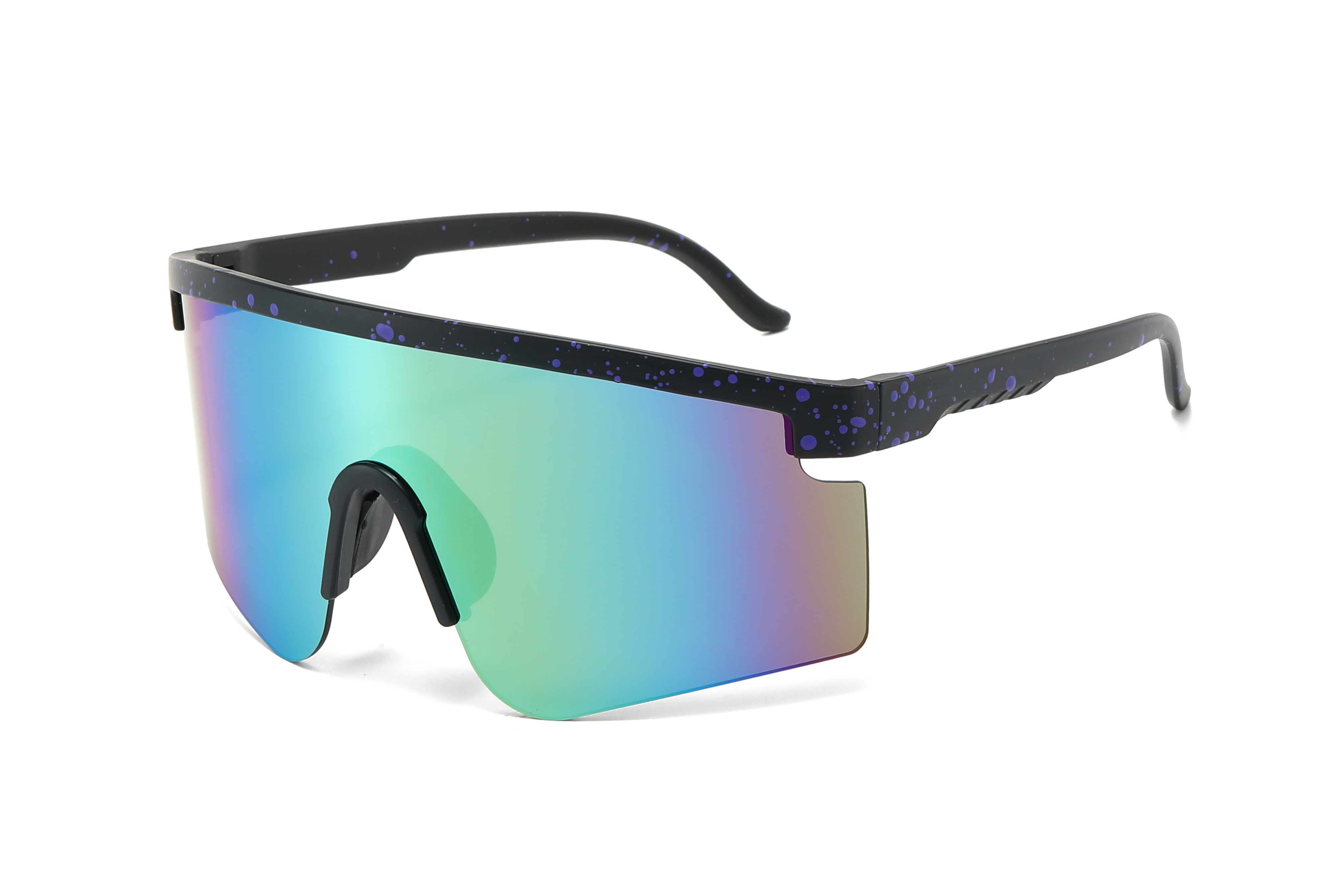 Sports Gradient Color Pc Uv Protection Sport Biker Half Frame Clips Glasses display picture 12