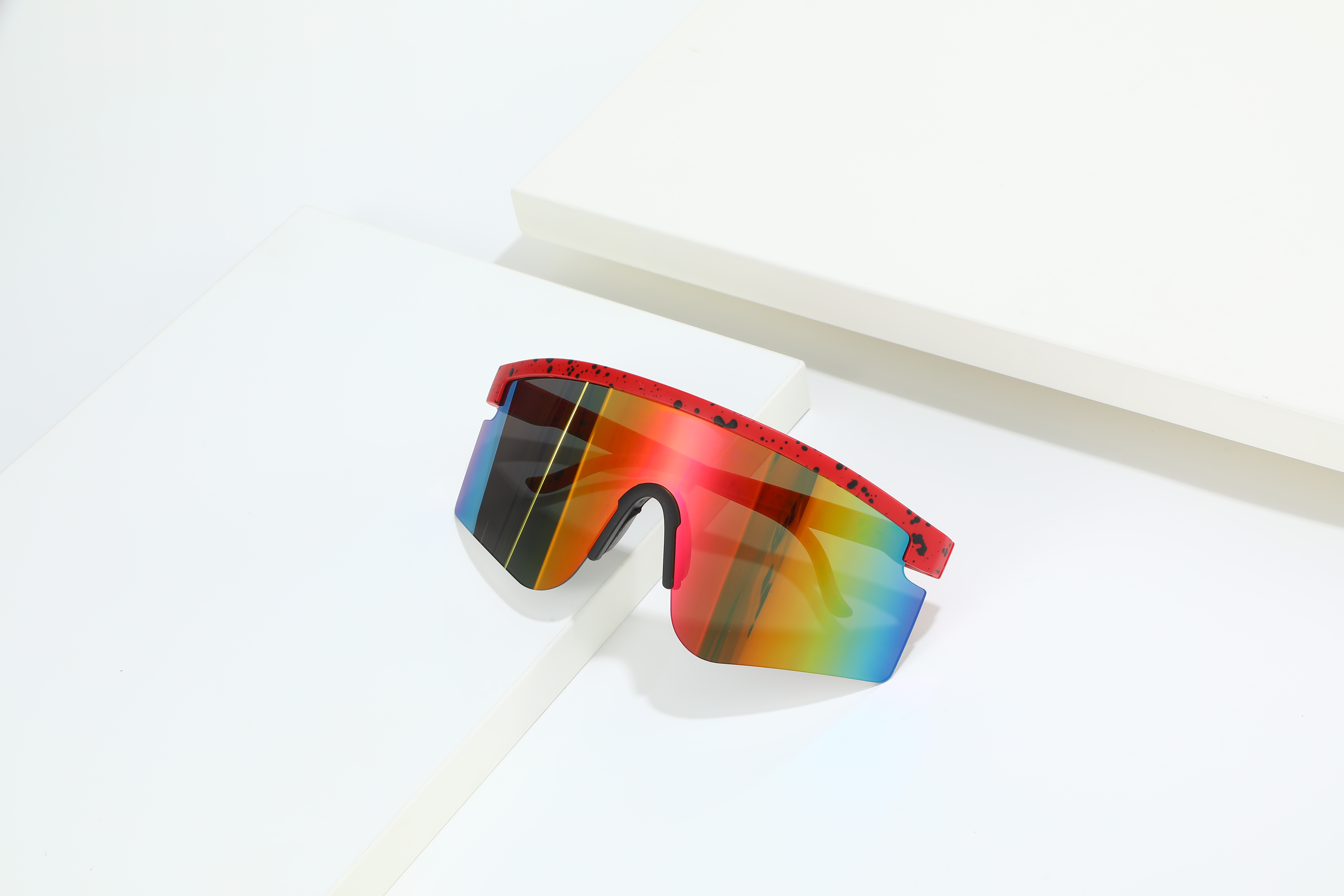 Sports Gradient Color Pc Uv Protection Sport Biker Half Frame Clips Glasses display picture 19