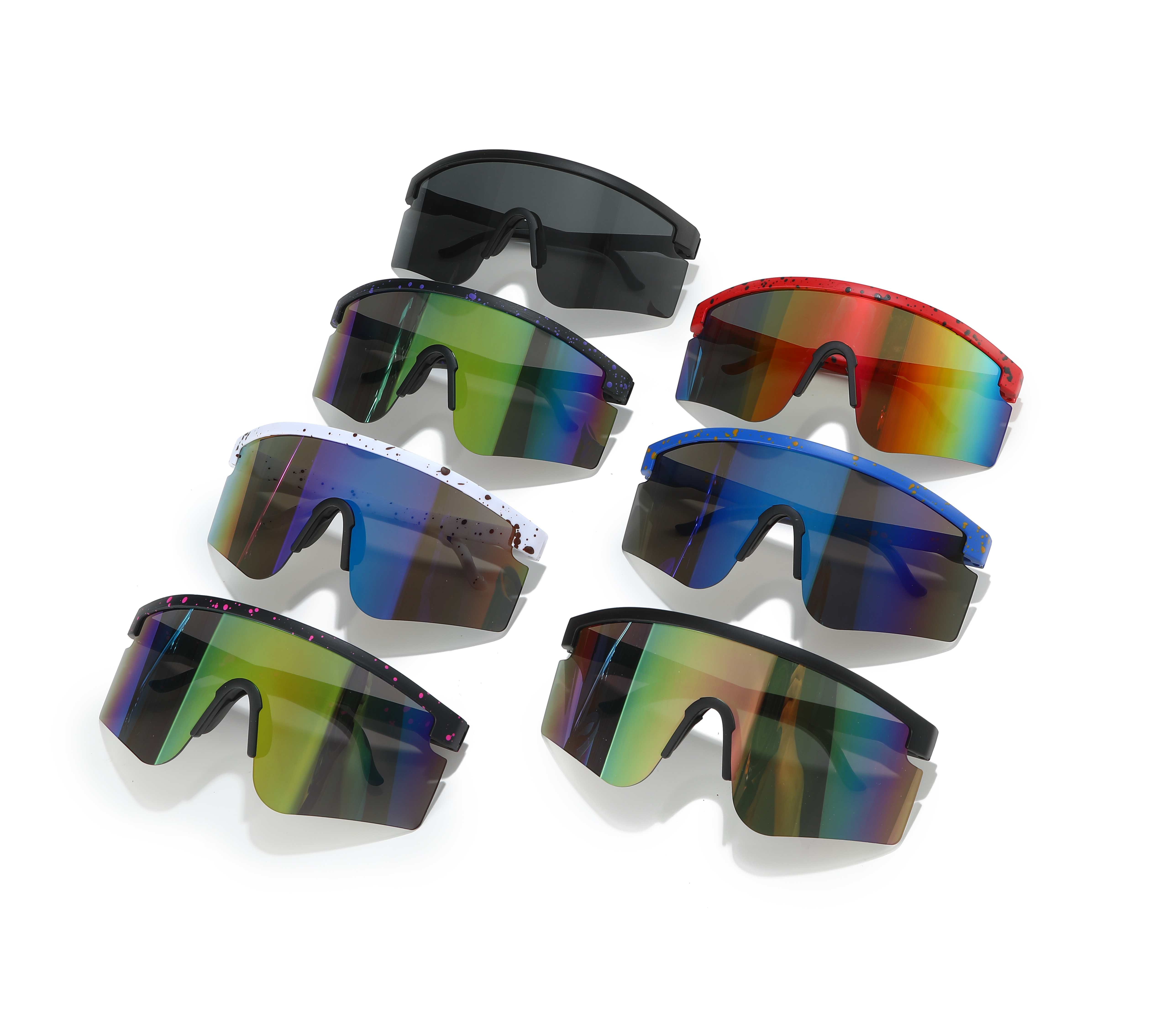Sports Gradient Color Pc Uv Protection Sport Biker Half Frame Clips Glasses display picture 22