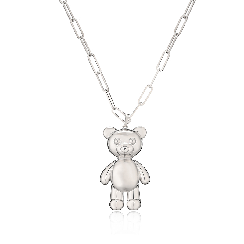 Cute Little Bear Copper Plating Hollow Out 18k Gold Plated Pendant Necklace display picture 1