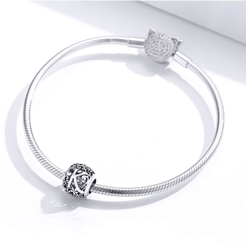 Casual Letter Sterling Silver Inlay Zircon Jewelry Accessories display picture 3