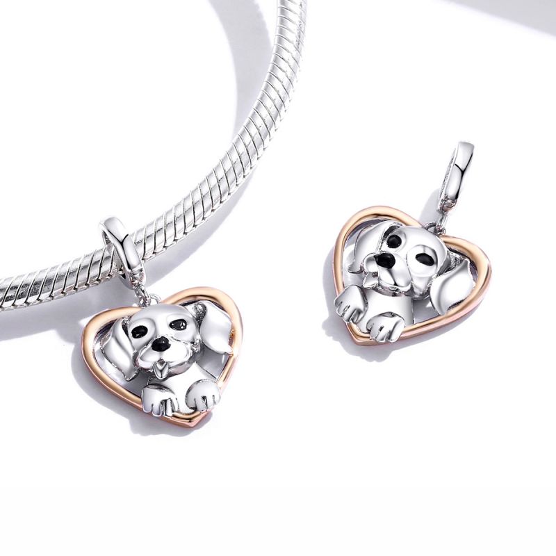 Casual Dog Sterling Silver Beaded Inlay Zircon Jewelry Accessories display picture 7