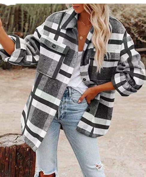 Women's Casual Plaid Single Breasted Coat Woolen Coat display picture 12