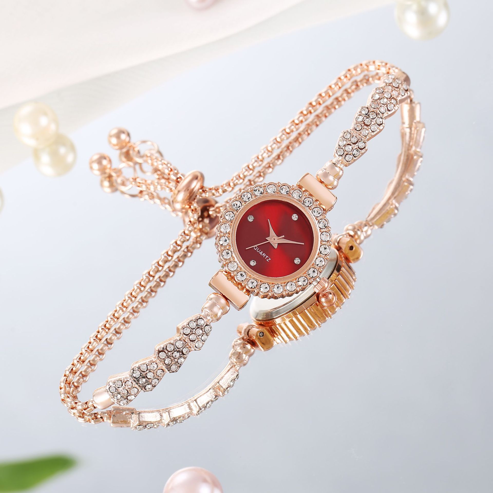 Classic Style Solid Color Telescopic Rope Quartz Women's Watches display picture 4