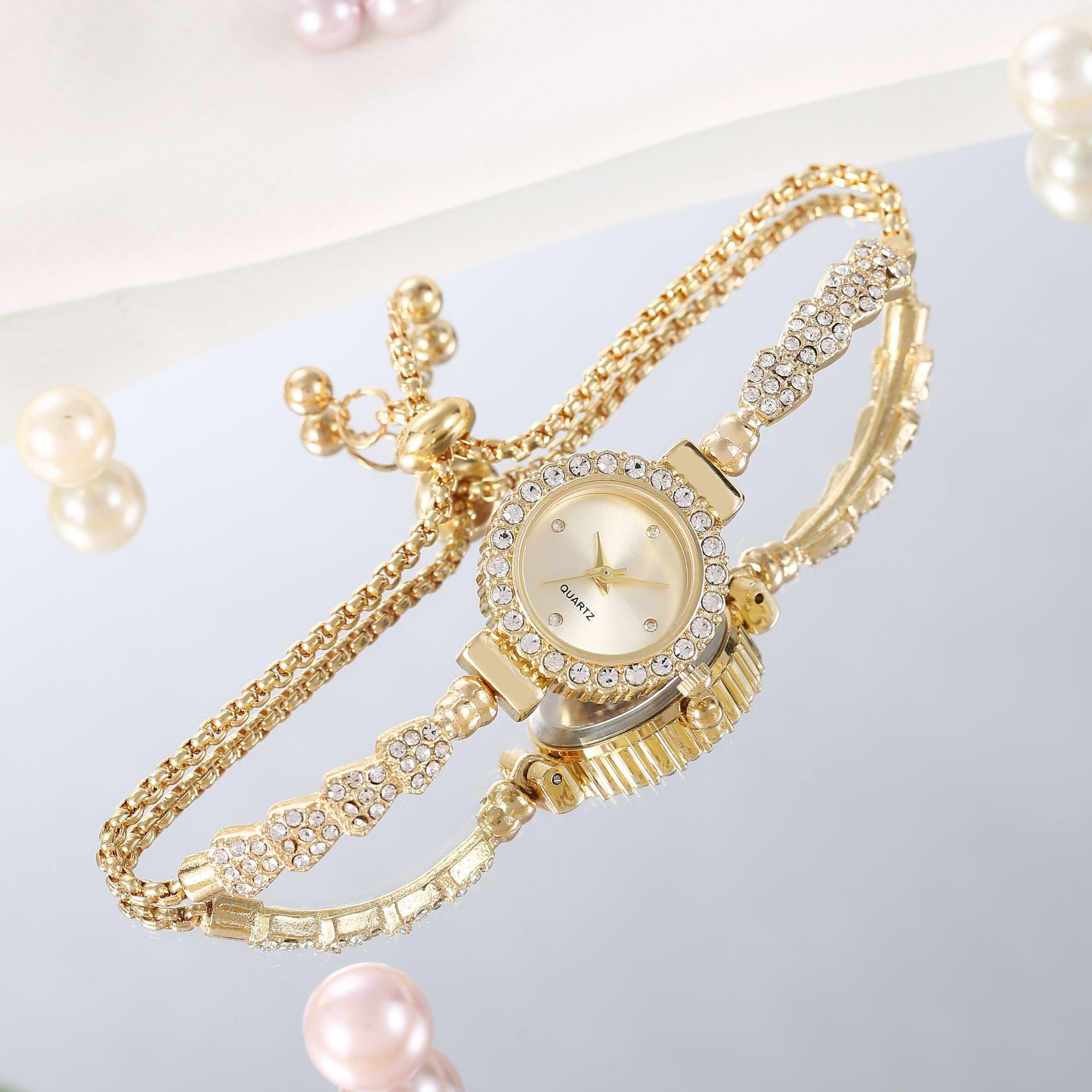 Classic Style Solid Color Telescopic Rope Quartz Women's Watches display picture 6