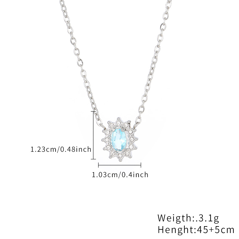 Acier Inoxydable Imitation Diamant Élégant Brillant Fleur Zircon Pendentif display picture 1