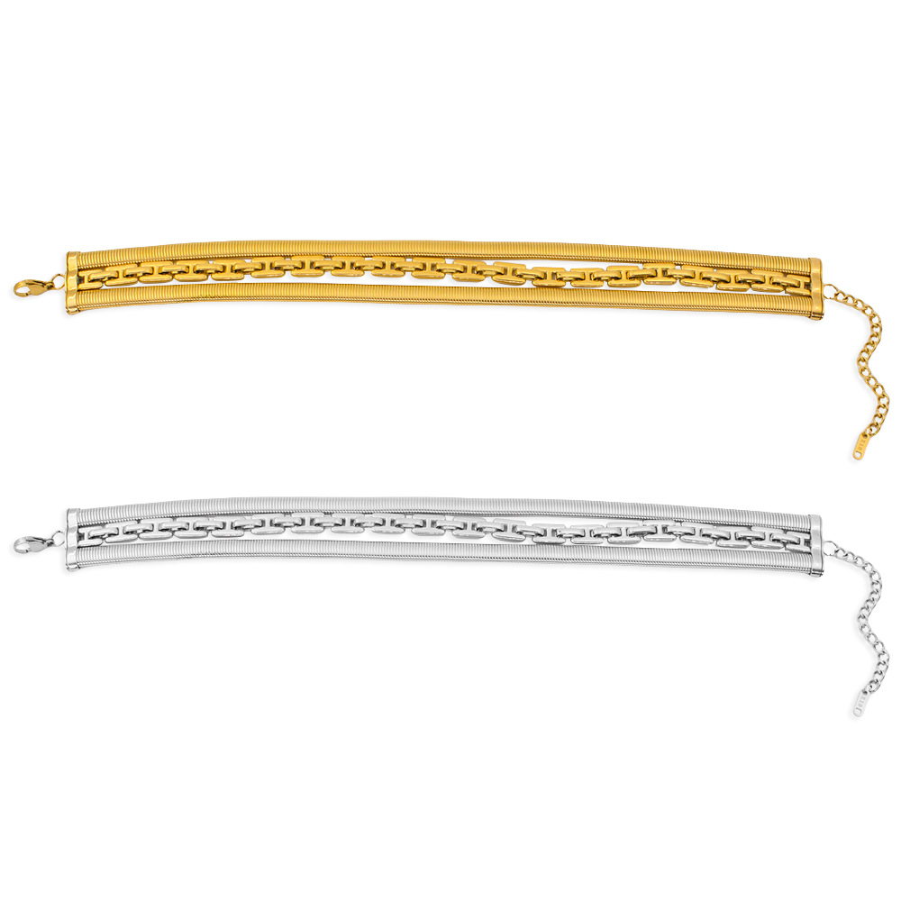 Edelstahl 304 Einfacher Stil Überzug Einfarbig Halsband display picture 12