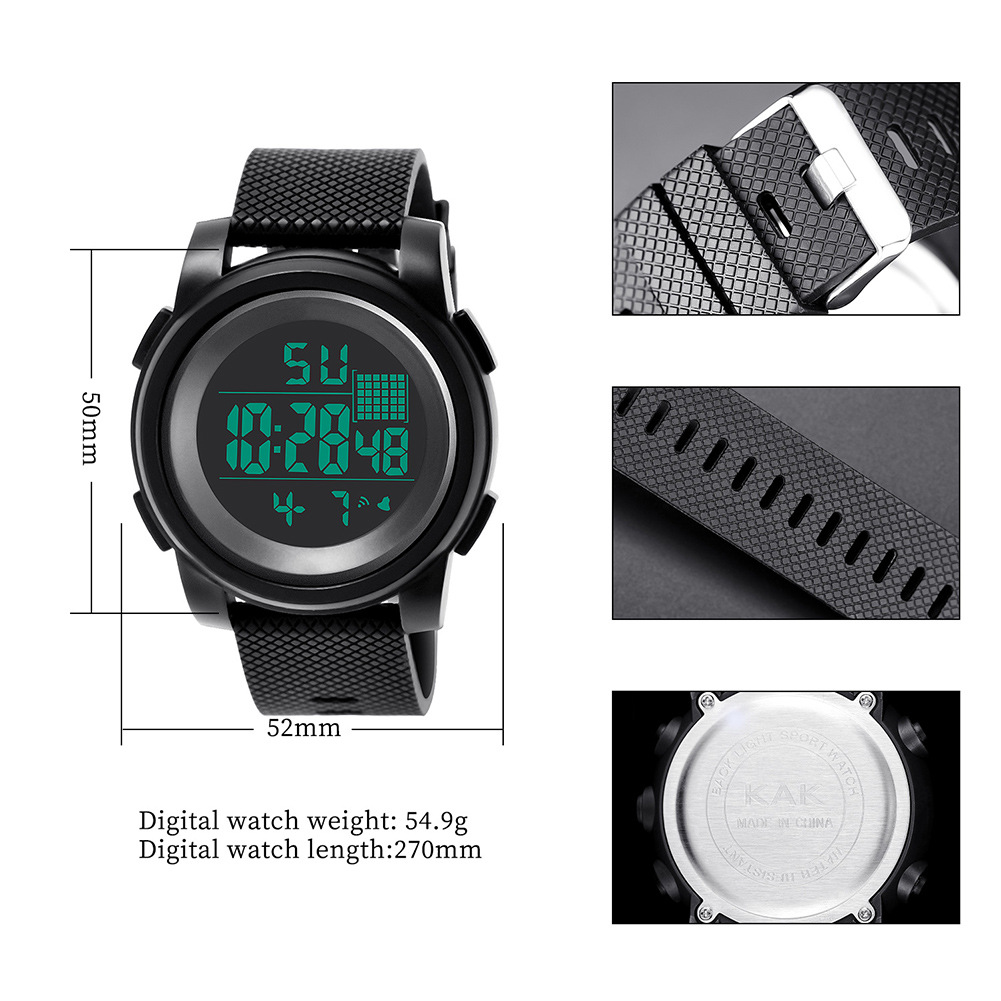 Basic Simple Style Solid Color Buckle Electronic Men's Watches display picture 3