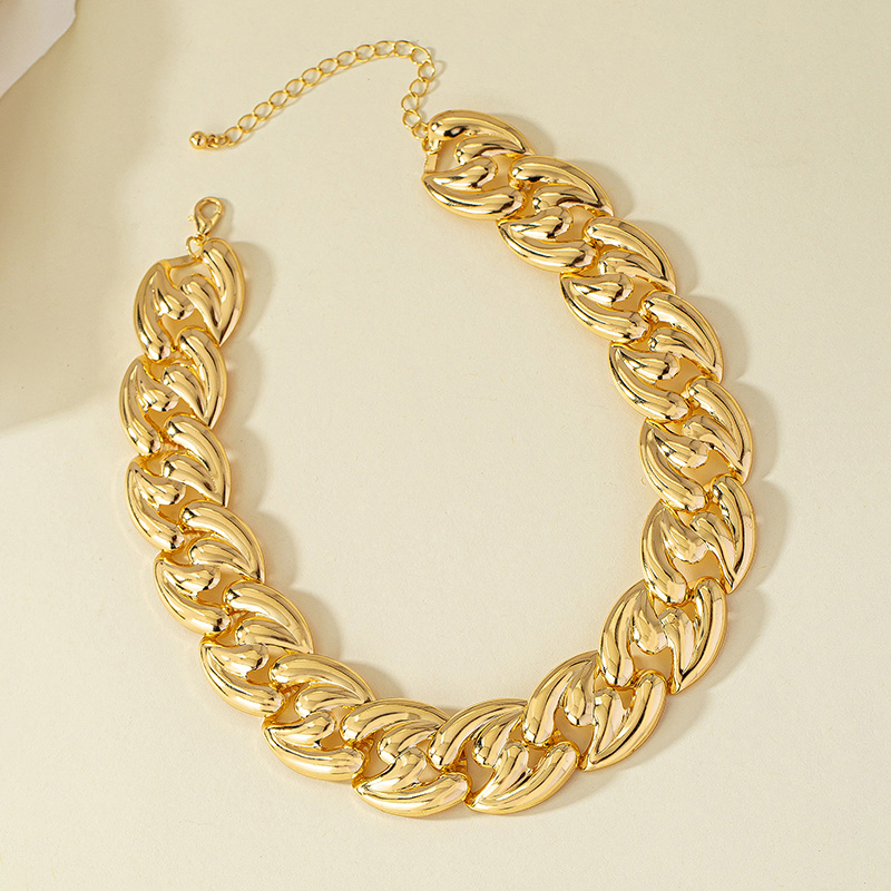 Simple Style Solid Color Alloy Plating 14k Gold Plated Women's Choker display picture 3